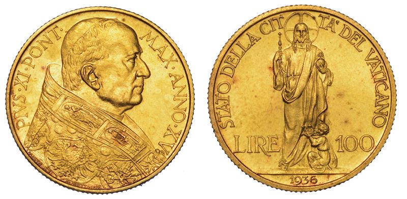 VATICANO. PIO XI, 1922-1939. Lotto di nove monete.  - Asta Numismatica - Cambi Casa d'Aste