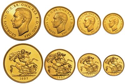 Regno Unito. George Vi, 1936-1952. Lotto di Quattro Monete.