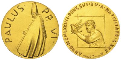 Vaticano. Paolo Vi, 1963-1978. Medaglia in Oro 1977/a. XV.
