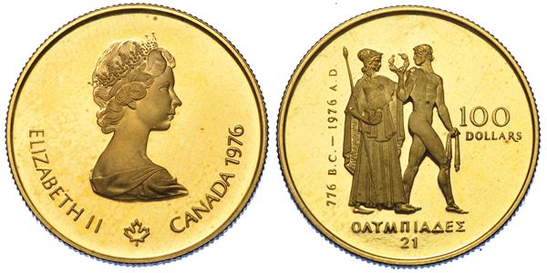 CANADA. REPUBLIC. 100 Dollars. Per le Olimpiadi di Montreal 1976. 