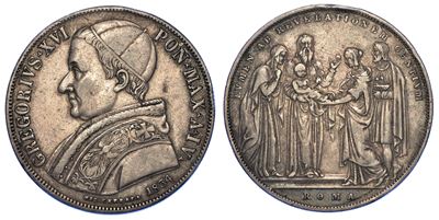 Stato Pontificio. Gregorio XVI, 1831-1846. Scudo 1834/a. IV.