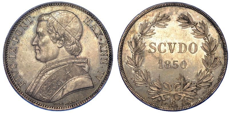 ROMA. PIO IX, 1846-1878. Scudo 1850/A. IV.  - Auction Numismatics - Cambi Casa d'Aste