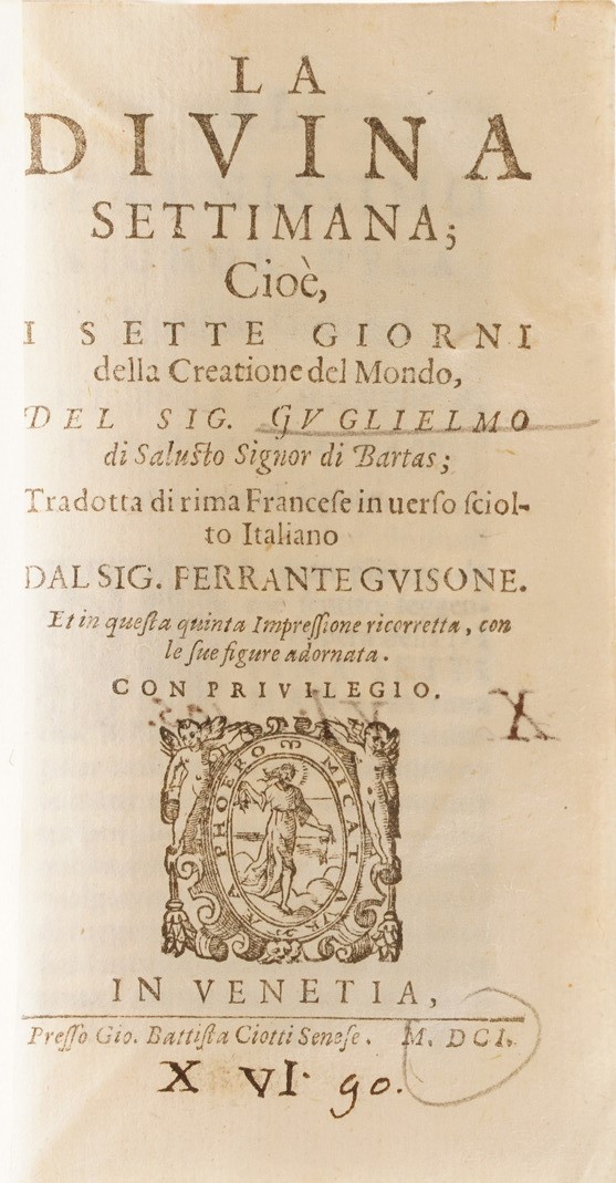 Ferrante Guisone la Divina Settimana... Venezia, 1601