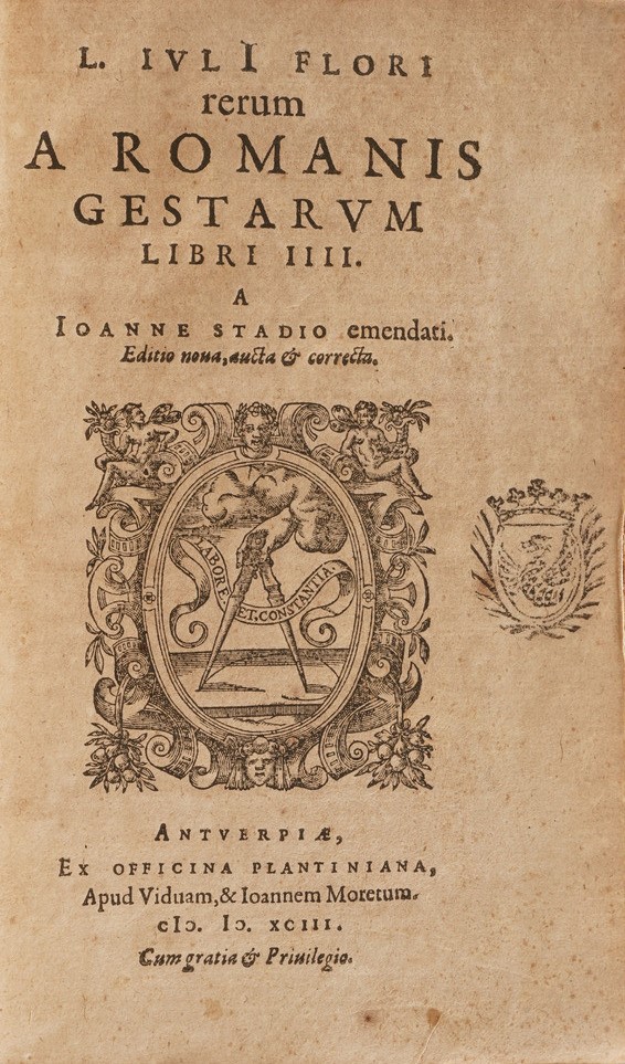 L. Iuli Flori Rerum a Romanis Gestarum, Officina Plantiniana... Anversa (1596)
