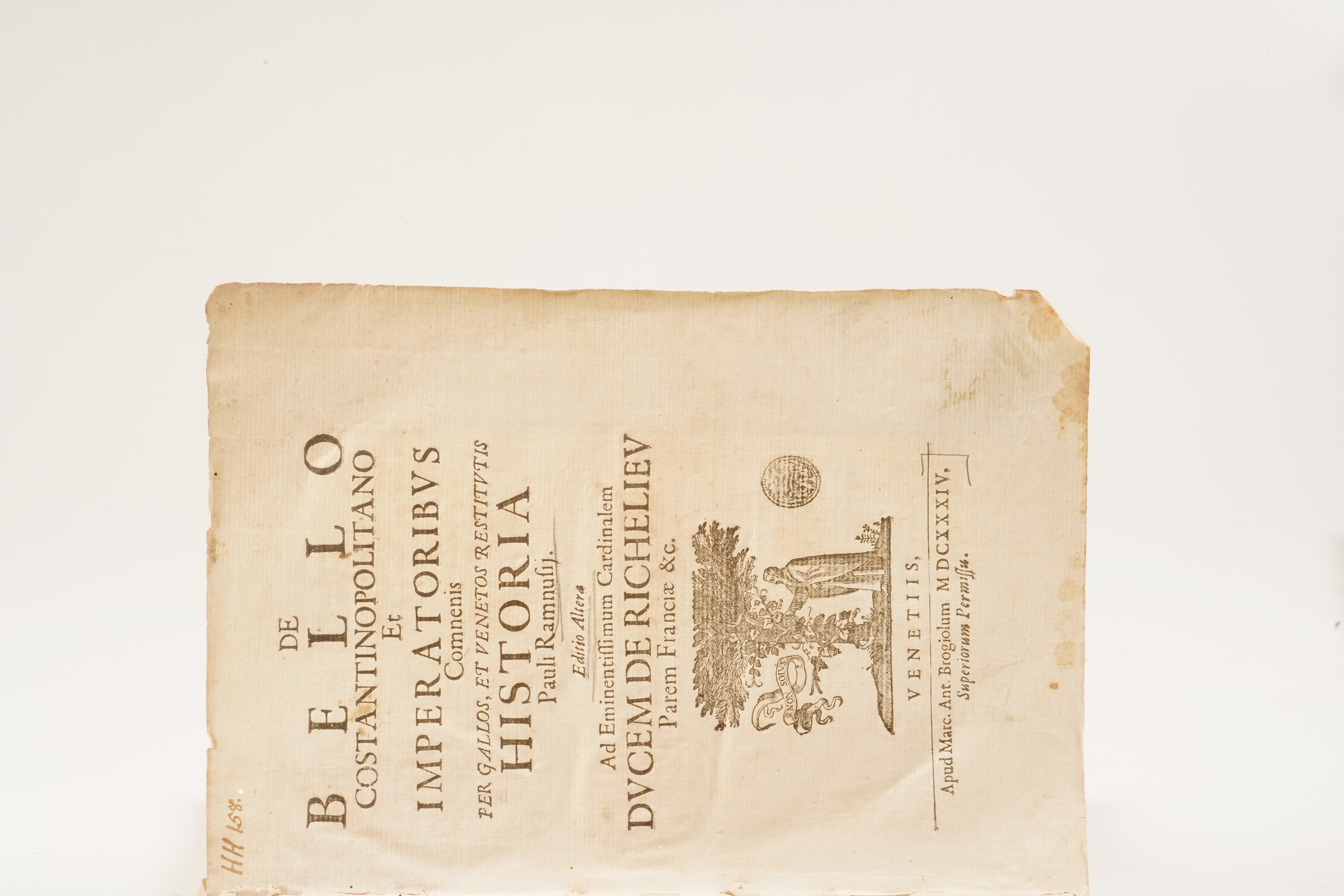 Paoli Ramnufij De Bello Costantino Politato Et Imperatoribus Comnenis per Gallos Et Venetos Resti...