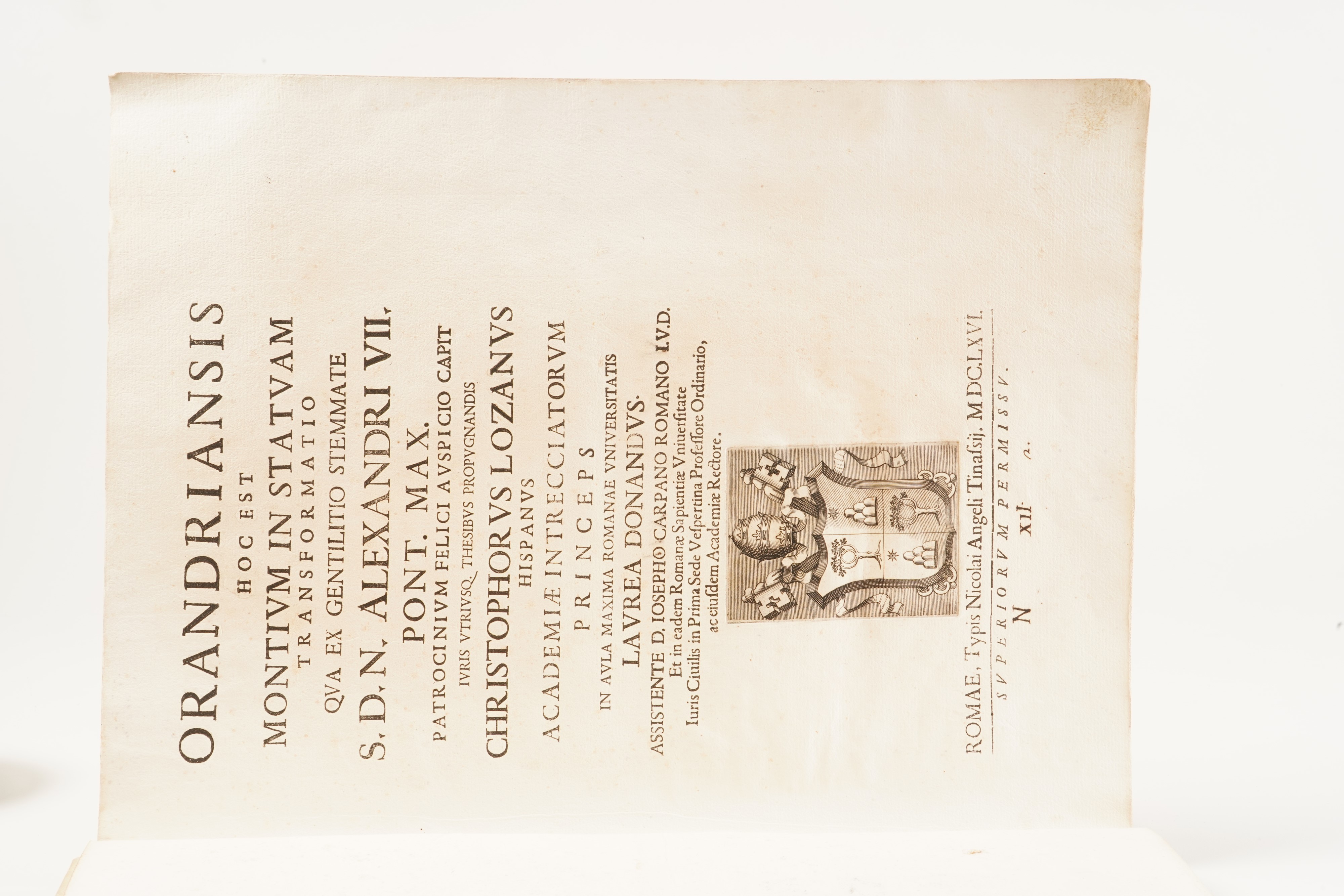 Cristoforo Lozano Orandriansis... Roma, 1666