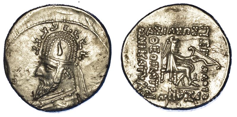 PARTHIA - ARSACIDI. SINATRUKES, 93-69 a.C. Dracma.  - Auction Numismatics - Cambi Casa d'Aste