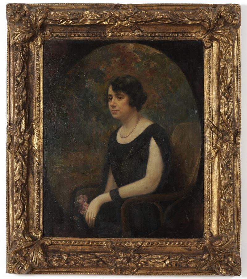 Tony Tollet : Ritratto femminile  - olio su tela - Asta Dipinti del XIX e XX secolo - Cambi Casa d'Aste