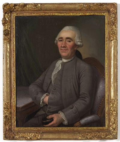 Scuola Francese del XVIII Secolo Ritratto di Gentiluomo nello Studio
