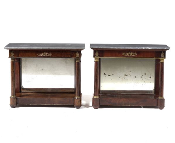 Coppia di consolles Impero. XIX secolo