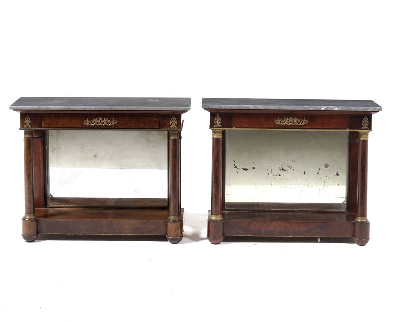 Coppia di consolles Impero. XIX secolo  - Auction Antique - Cambi Casa d'Aste