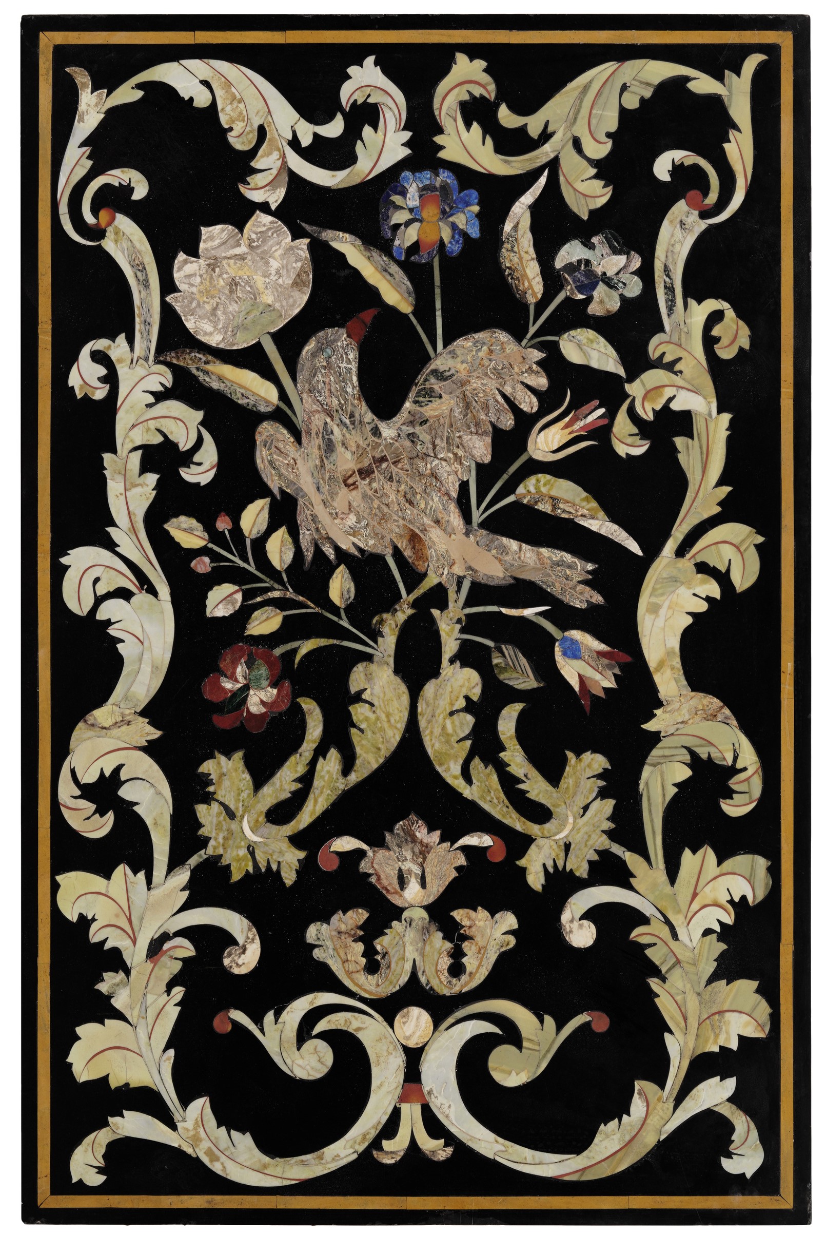 Piano Rettangolare in Commessi di Marmo e Pietre Dure, Firmato Fiume (?)