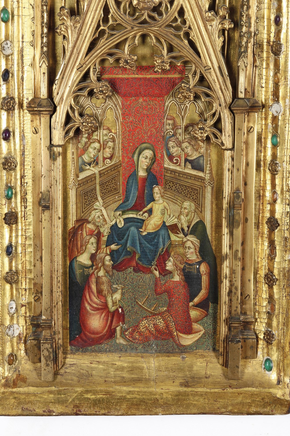 Nei Modi della Pittura Francese del XIV Secolo Dittico Raffigurante Cristo e la Vergine in Trono