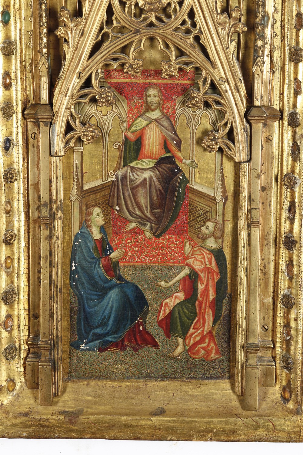 Nei Modi della Pittura Francese del XIV Secolo Dittico Raffigurante Cristo e la Vergine in Trono
