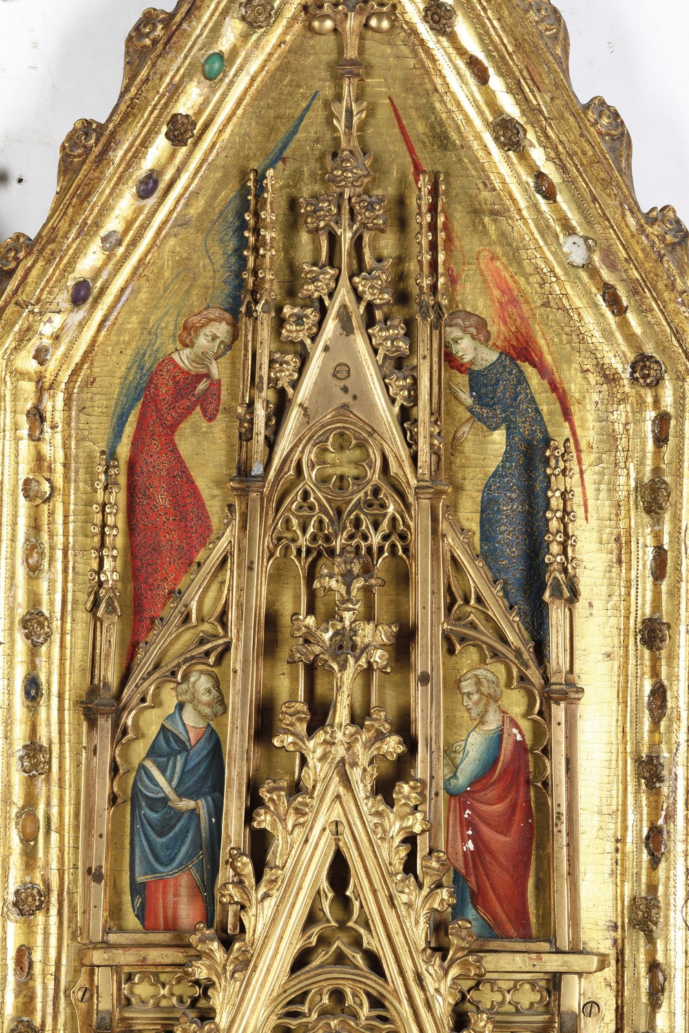 Nei Modi della Pittura Francese del XIV Secolo Dittico Raffigurante Cristo e la Vergine in Trono
