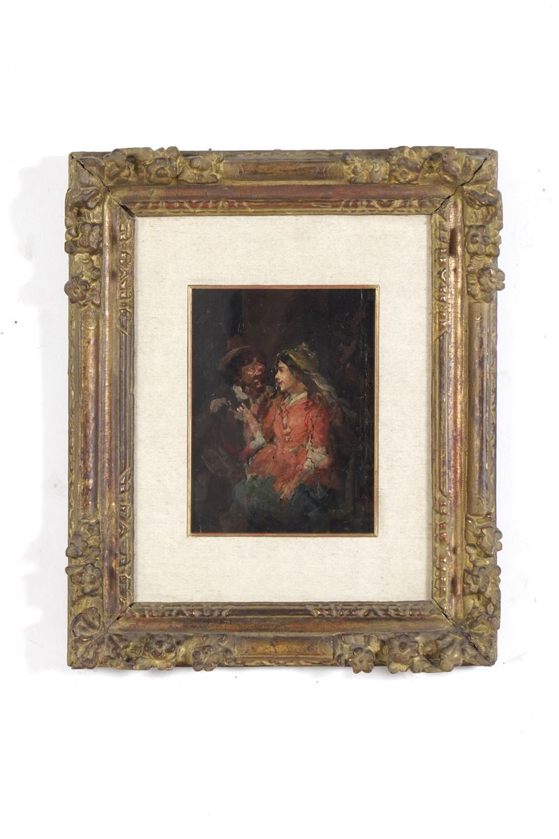 Scuola del XIX secolo Scena di genere  - olio su tavoletta - Auction Antiques - Cambi Casa d'Aste