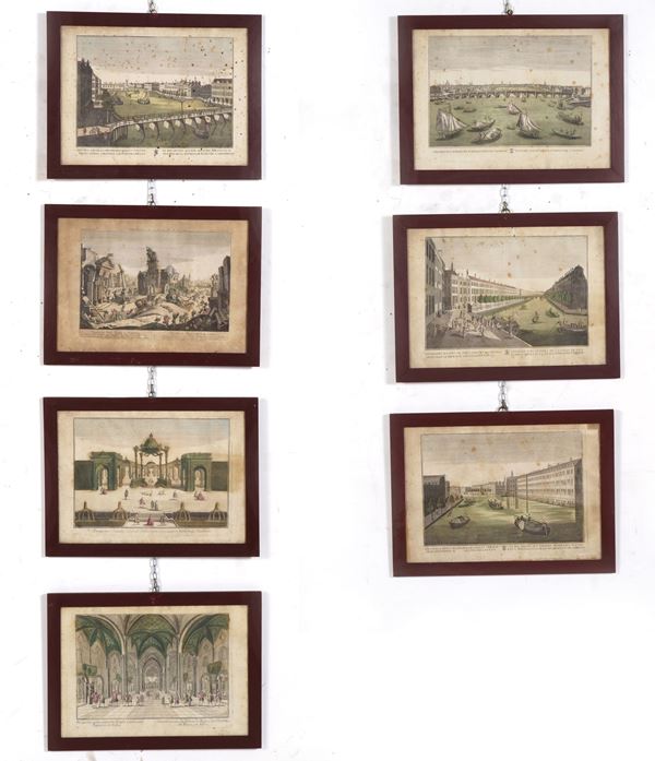 Lotto stampe con vedute di città