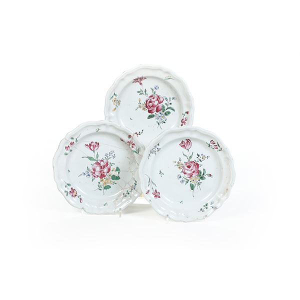 Tre piatti. Lodi, 1770-1780 circa.