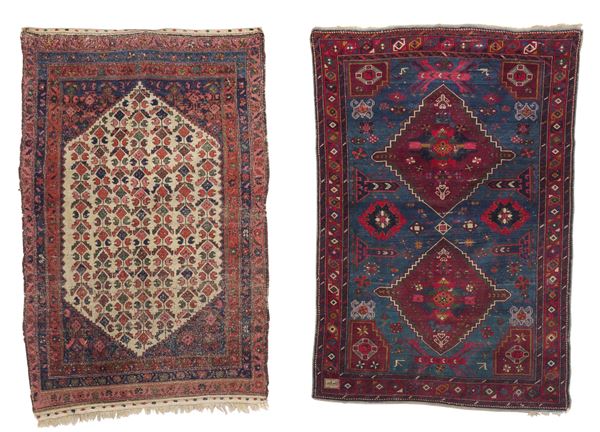 Lotto di due tappeti uno Caucaso fine XIX inizio XX, l’altro sud Persia inizio XX secolo