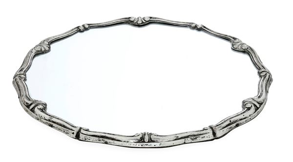 Presentoire a specchio. Argenteria italiana del XX secolo. Marchio con fascio littorio in uso dal 1935 al 1945, argentiere Maria Morini, Alessandria