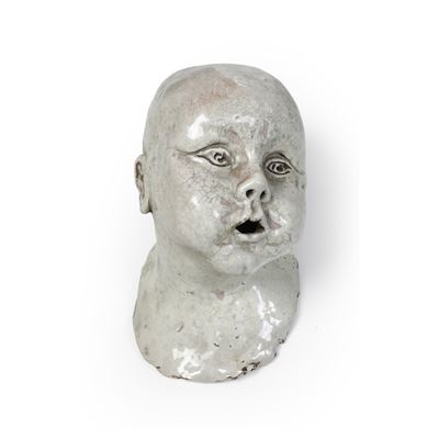 Manifattura Italiana del XX Secolo Testa in Ceramica Bianca
