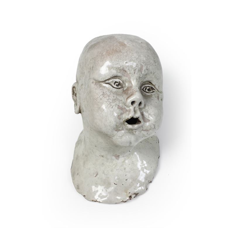Manifattura Italiana del XX secolo Testa in ceramica bianca  - Auction Antiques - Cambi Casa d'Aste