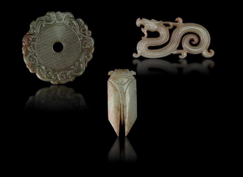 Lotto composto da elementi in giada, Cina, XX secolo  - Auction Asian Art - II - Cambi Casa d'Aste