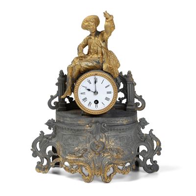 Pendola da Tavolo in Metallo e Metallo Dorato. XX Secolo