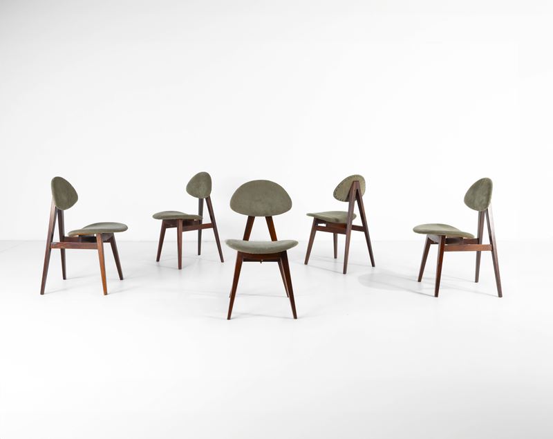 Ettore Sottsass : Cinque sedie mod. S12  - Asta Design 200 - Cambi Casa d'Aste