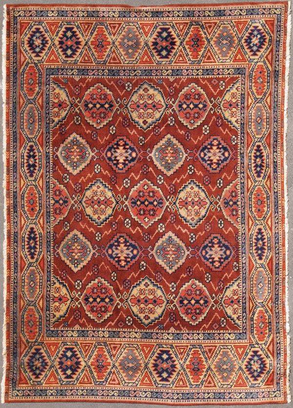 Tappeto XX secolo fatto con telaio meccanico