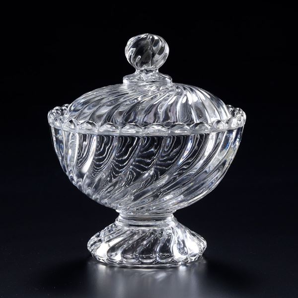 Contenitore per marmellata "Bambou tors" Francia, Manifattura Baccarat, XX secolo 