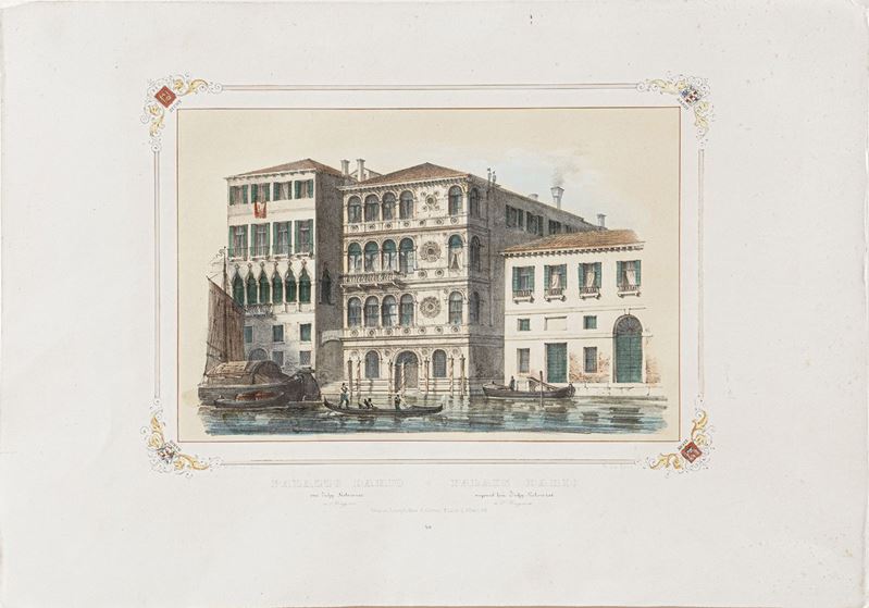Venezia- Palazzo Dario Veduta di Palazzo Dario, Venezia, Joseph Kier, metà secolo XIX  - Auction Prints, Views and Maps - Cambi Casa d'Aste