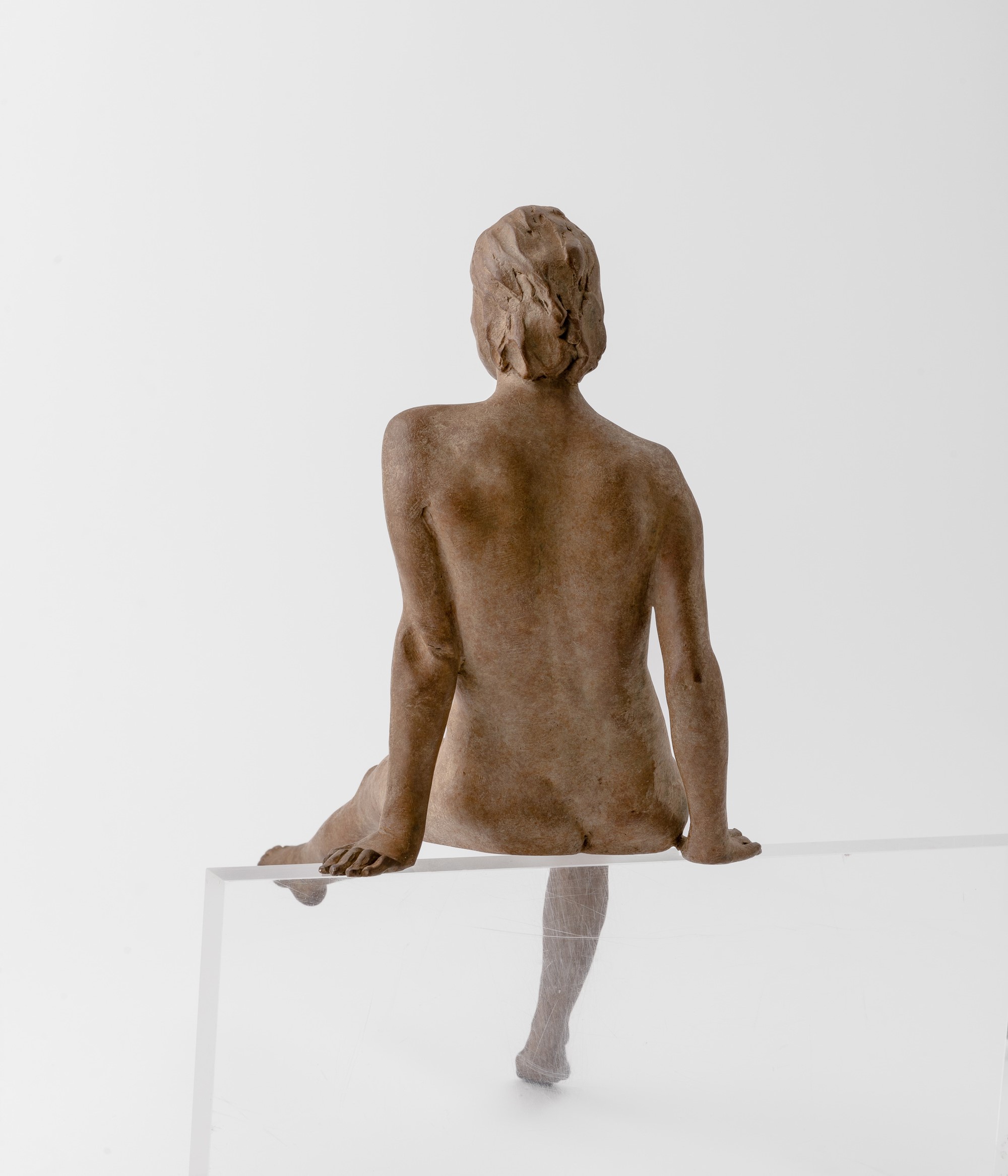 Giuseppe Bergomi - Uomini, delfini, parallelepipedi - fig. n. 2, scultura in bronzo