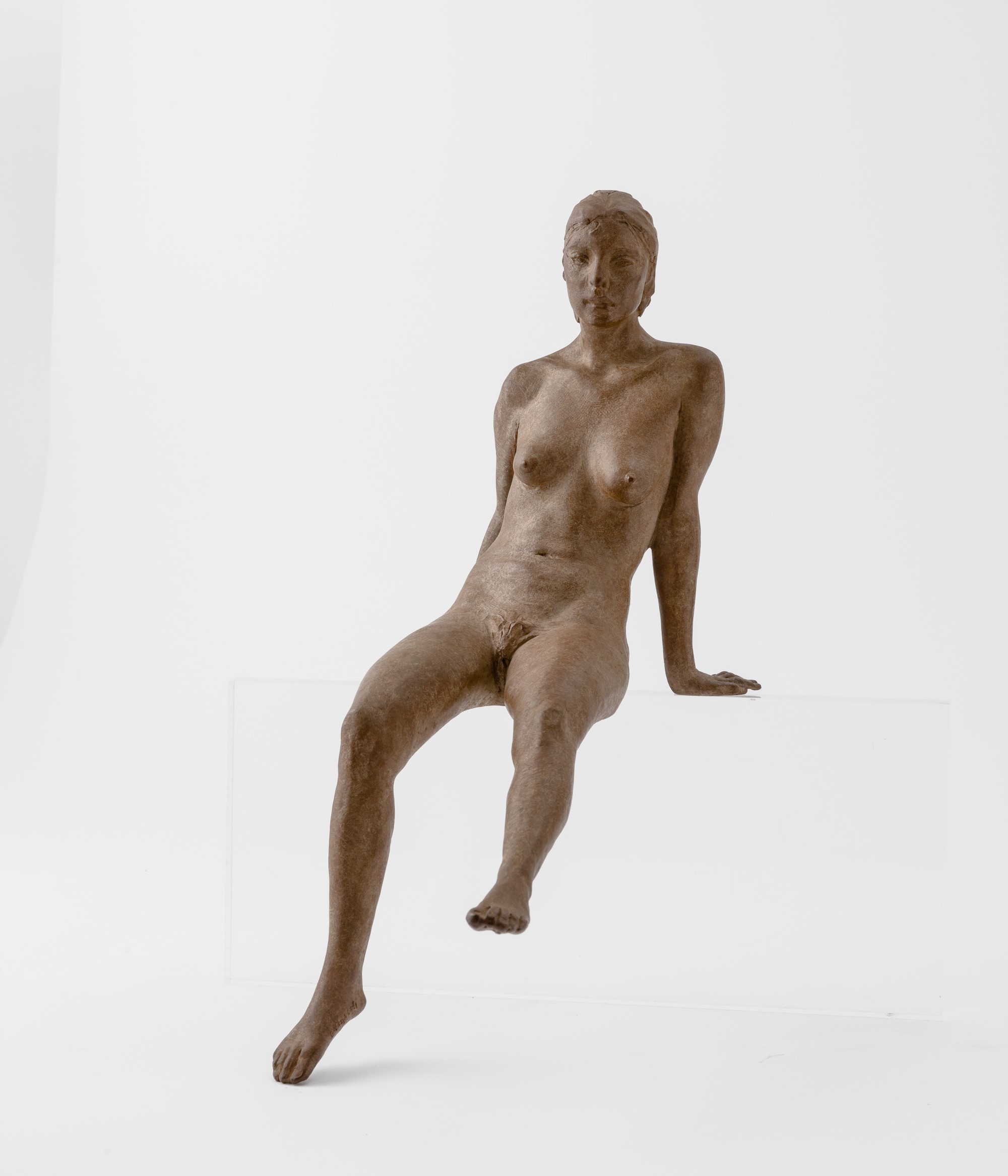 Giuseppe Bergomi - Uomini, delfini, parallelepipedi - fig. n. 2, scultura in bronzo