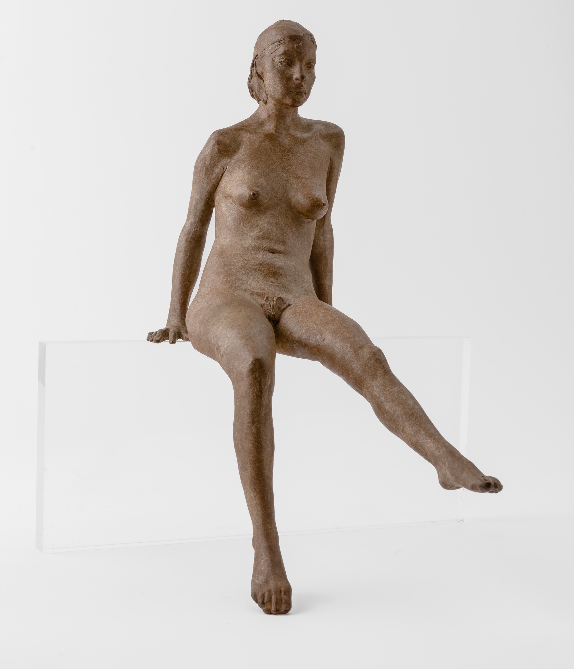 Giuseppe Bergomi - Uomini, delfini, parallelepipedi - fig. n. 2, scultura in bronzo
