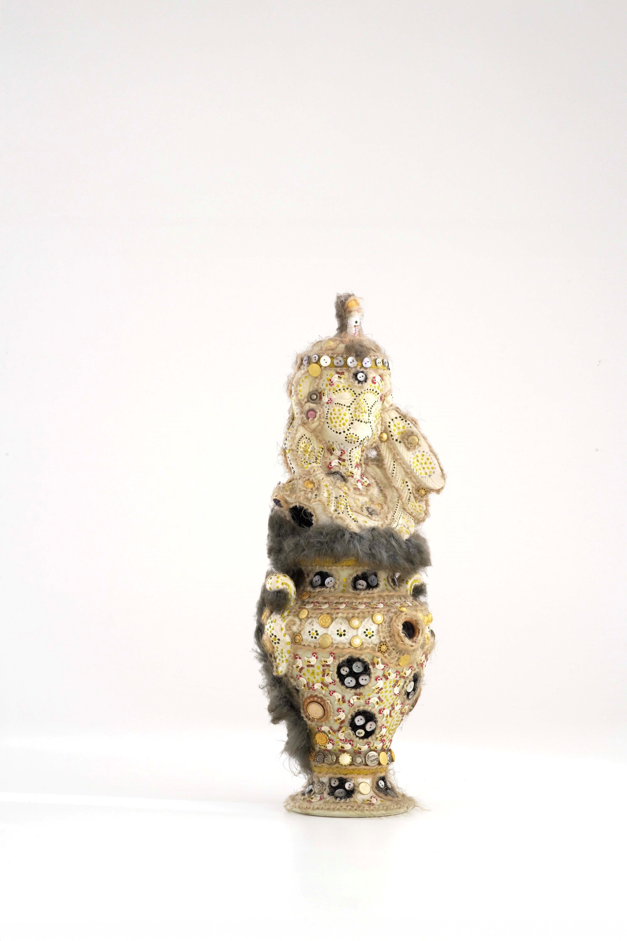 Andrea Bianconi - Indianica Totem, tecnica mista su ceramica