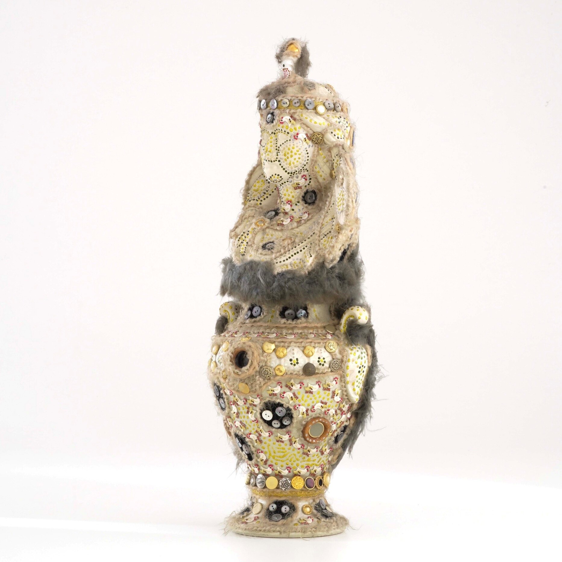 Andrea Bianconi - Indianica Totem, tecnica mista su ceramica