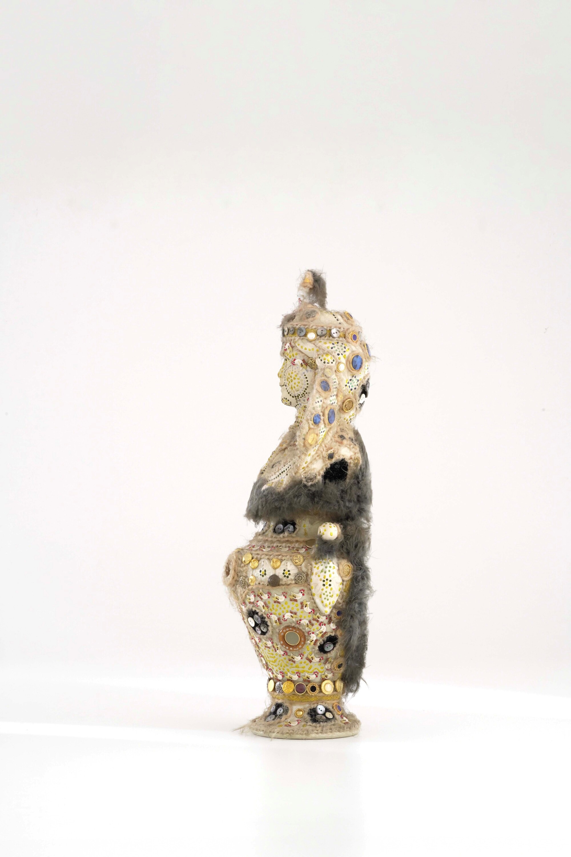 Andrea Bianconi - Indianica Totem, tecnica mista su ceramica