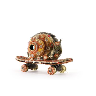 Chiocciola, tecnica mista su ceramica