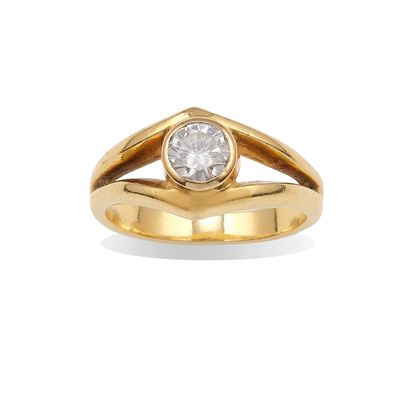 Anello con Diamante Taglio Brillante di Ct 0.40 Circa