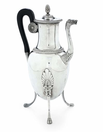 Caffettiera neoclassica, argento primo titolo, Parigi (primo ventennio del XIX secolo)