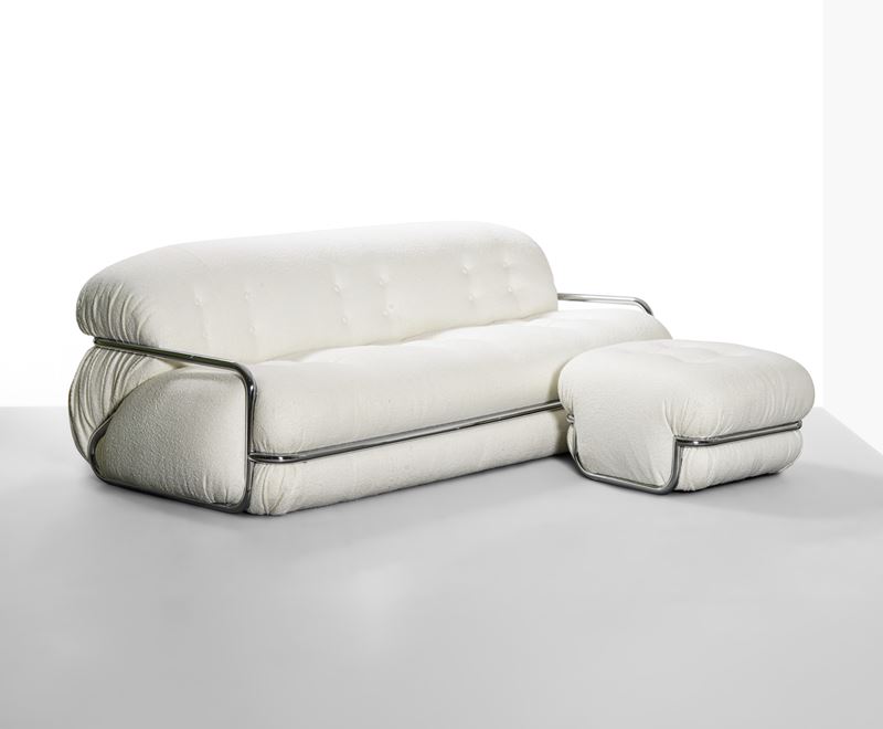 Mario Sabot : Set di divano con poggiapiede.  - Asta Design Lab - Cambi Casa d'Aste