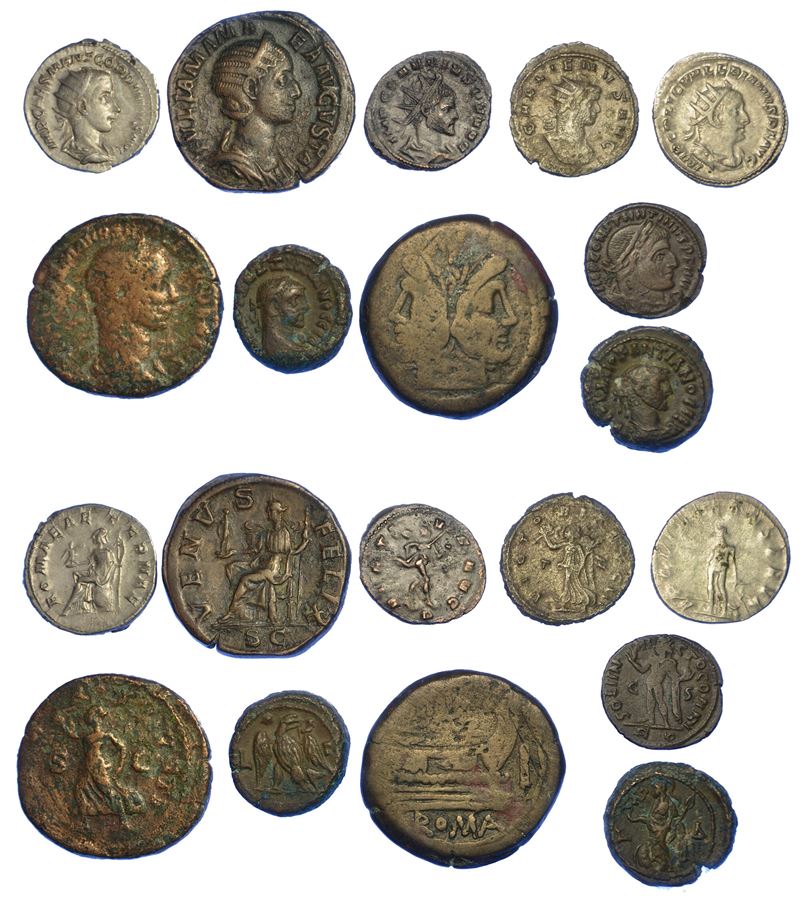REPUBBLICA E IMPERO ROMANO. Lotto di dieci monete.  - Auction Numismatics - Cambi Casa d'Aste