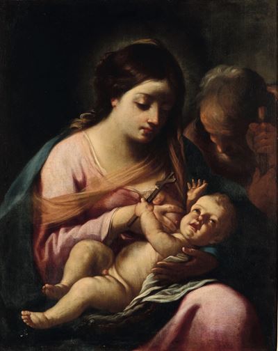 Sacra Famiglia, olio su tela