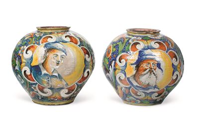 Coppia di Vasi Globularivenezia, Bottega di Mastro Domenego, Seconda Metà del XVI Secolo