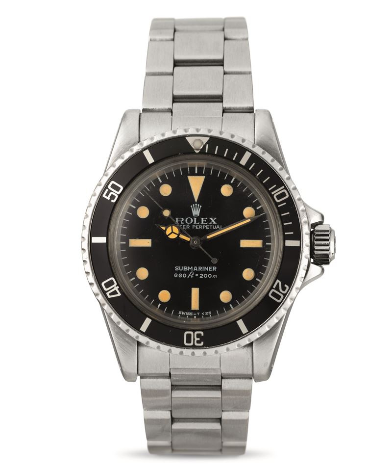 Rolex - Submariner 5513 in Acciaio con Quadrante Nero Pallettoni, Movimento Automatico, Ghiera Gi...