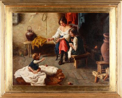 V. Sani (XIX-XX Secolo) Scena di Interno
