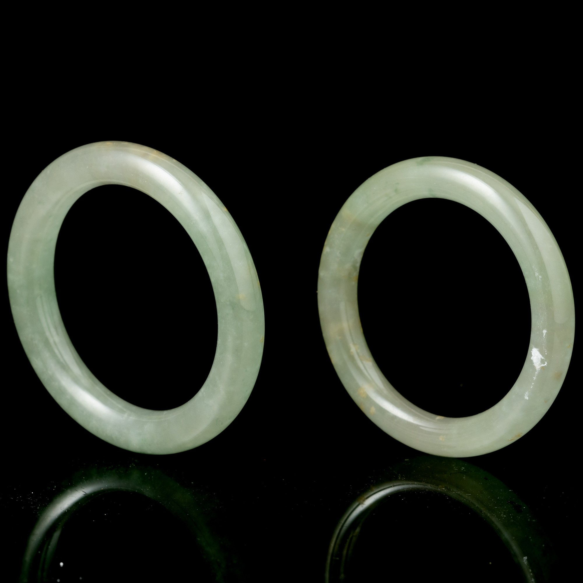 Coppia di Bracciali in Giada, Cina, Dinastia Qing, XX Secolo