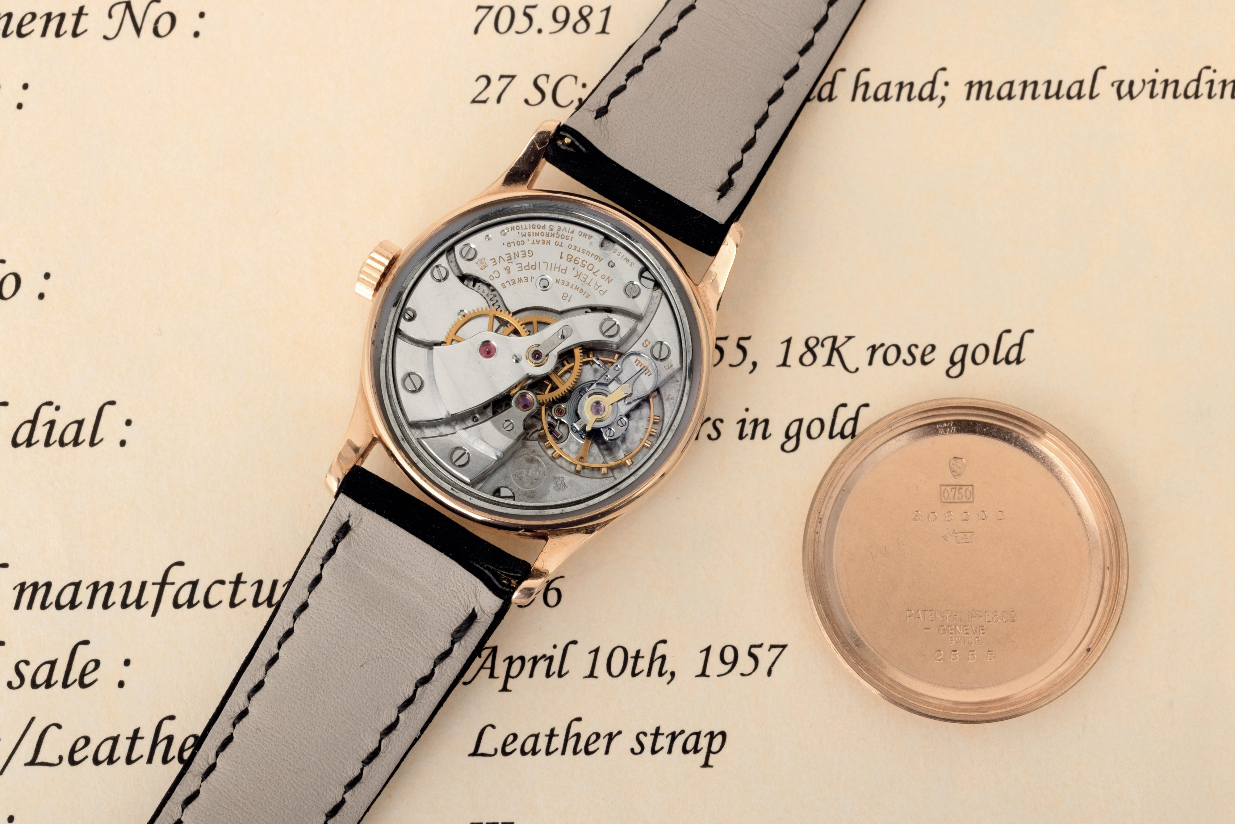 Patek Philippe - Raro ed Affascinante Calatrava Ref 2555 in Oro Rosa 18k, Secondi Centrali Quadra...