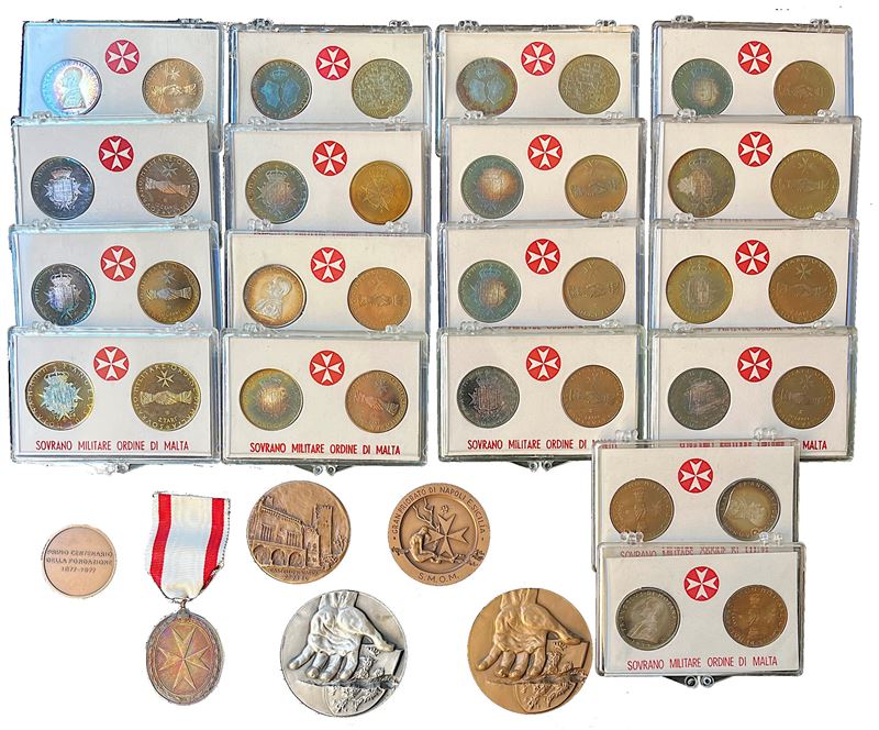 MALTA - SMOM. Lotto di 42 monete e medaglie.  - Auction Numismatics - Cambi Casa d'Aste